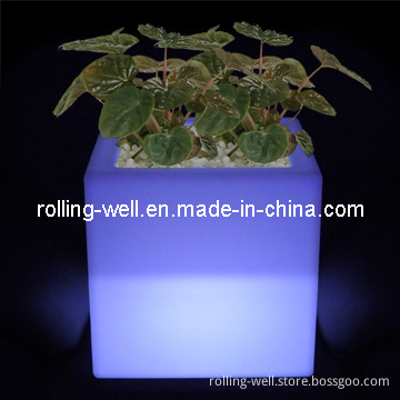 LED Cube Flower Pot/Plastic LED Flower Pot/LED Planters Light